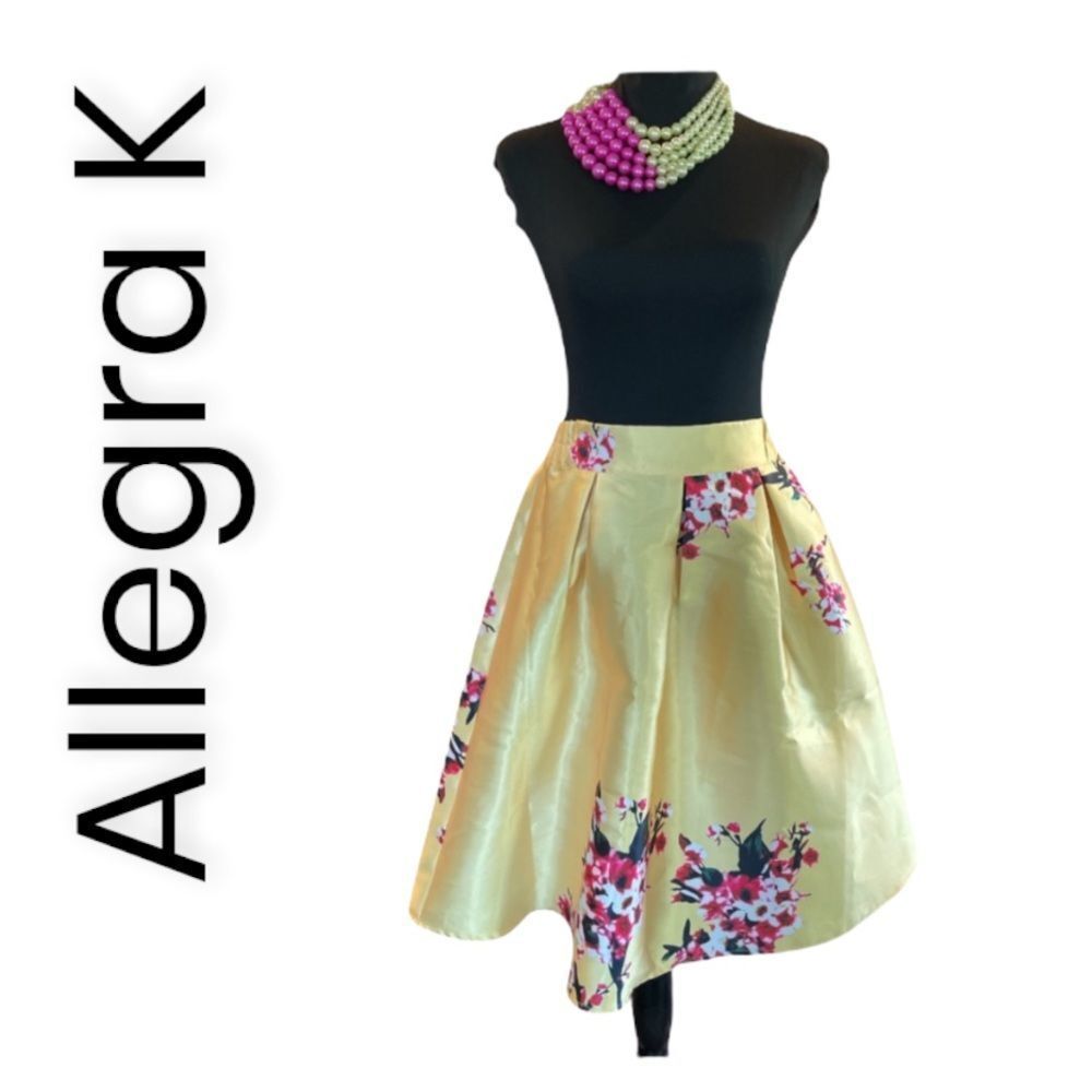 Yellow Floral Skirt  